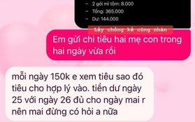 Ở nhà nghỉ thai sản trông con, vợ mỗi ngày phải liệt kê từng khoản chi tiêu gửi chồng khiến hội mẹ bỉm xót xa