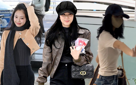 BLACKPINK "flex" style sân bay sau khi thành CEO: Jennie chuẩn "phú bà" với outfit gần 900 triệu, Lisa giản dị hơn các chị em