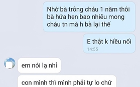 Mong đi làm sau 6 tháng nghỉ sinh, mẹ bỉm thất vọng khi bà nội nhất quyết né tránh trông cháu giúp