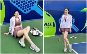 Thả nhẹ loạt ảnh trên sân pickleball, Linh Rin chứng minh: Bỉm sữa vẫn bắt trend không trượt nhịp nào, vóc dáng đỉnh!