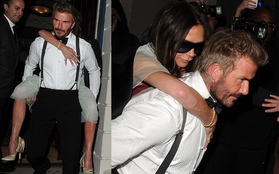 Góc chồng nhà người ta: David Beckham cõng vợ ra về sau khi tan tiệc vào lúc 2h30 sáng, quan tâm đến từng chi tiết nhỏ