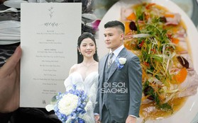 Không có thịt gà nhưng menu tiệc cưới Quang Hải - Chu Thanh Huyền hôm nay toàn món "xịn", không hổ danh khách sạn 5 sao