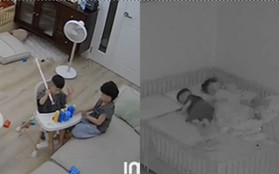 Ba mẹ bận rộn kiếm tiền, nhìn hình ảnh qua camera mà rơi nước mắt, thầm cảm ơn vì các con biết yêu thương nhau