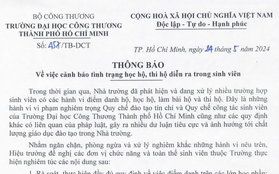 Trường ĐH Công Thương TPHCM cảnh báo tình trạng học hộ, thi hộ