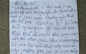 Bé trai gửi thư cảm ơn bố mẹ đi làm xa nuôi mình, dân mạng van xin: "Làm ơn viết cho con vài dòng chữ"