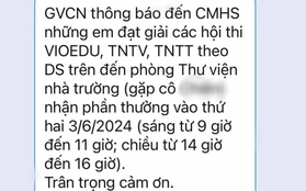 Xôn xao đoạn tin nhắn phụ huynh "phốt" trường nghỉ hè mới trao giấy khen cho học sinh đạt giải cao, còn yêu cầu đến thư viện lấy