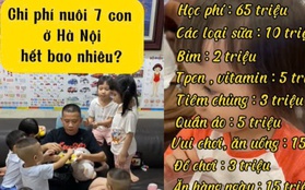 Bố 7 con liệt kê chi phí nuôi các bé, sương sương 140 triệu/tháng, dân mạng chưa kịp "định thần" thì biết điều sốc hơn