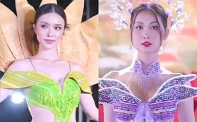 Á hậu lấn át Hoa hậu trên sàn catwalk đầu tiên sau khi đăng quang