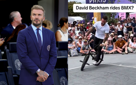 Video David Beckham biểu diễn xe đạp địa hình ngoạn mục gây sốt, thực hư thế nào?