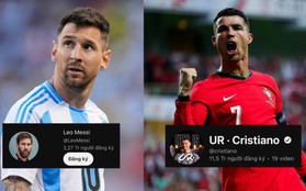 Ronaldo cho Messi "hít khói" trên đường đua Youtube, mở kênh được 11 tiếng đã có nút kim cương, lập luôn 3 kỷ lục