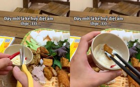 Chàng trai ăn bún đậu với... mayonnaise khiến nhiều người bức xúc: "Cố tình huỷ hoại ẩm thực à"?