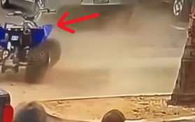 Định lái chiếc xe ATV để tẩu thoát, vài giây sau tên trộm đã phải trả giá: Video hiện trường gây sốc