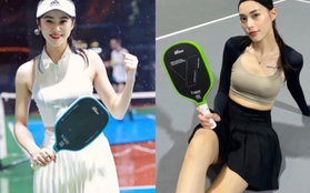 Mỹ nhân "nóng cùng World Cup" đọ sắc với hoa khôi bóng chuyền ở sân Pickleball: Visual phát sáng, đẹp gì mà đẹp thế!