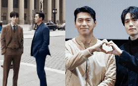 Đoạn clip 10s đứng bên đường của Hyun Bin và Lee Dong Wook gây sốt mạng xã hội