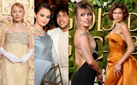 Thảm đỏ Quả Cầu Vàng 2025: Selena Gomez xuất hiện 10 giây cũng đủ át Angelina Jolie, Miley Cyrus bốc lửa "chặt chém" cả dàn mỹ nhân