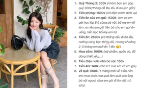 Tiết kiệm 1 nửa thu nhập, cô gái 23 tuổi chia sẻ bảng chi tiêu khiến dân mạng muốn chê cũng không được