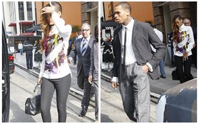 Rihanna "hộ tống" Chris Brown ra tòa