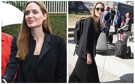 Angelina Jolie để mặt mộc và đeo ba lô giản dị