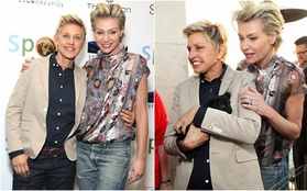 Vợ chồng MC đồng tính Ellen DeGeneres tình tứ trước ống kính