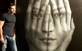 "Lột mặt nạ da người" qua tranh vẽ ảo giác y như thật