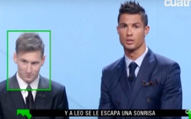 Ronaldo phát biểu, Messi đứng cạnh "cười đểu"