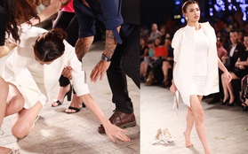 Hồng Quế mặc váy gọn gàng vẫn... "vồ ếch" trên sàn catwalk