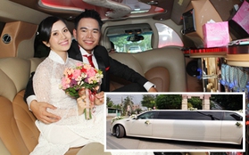 Miss Teen Huyền Trang được xe Limousine đón trong lễ rước dâu