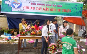 SV ĐH Sư Phạm Đà Nẵng háo hức bán hoa 20/11 gây quỹ từ thiện