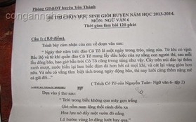 "Choáng" với đề thi Ngữ văn lớp 6 học sinh giỏi huyện