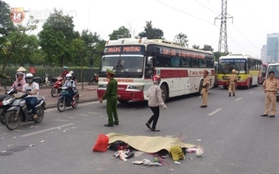 Hà Nội: Va chạm giao thông, một phụ nữ bị xe khách cán chết