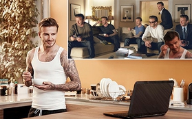 Beckham “phân thân” ra làm 6 trong quảng cáo mới