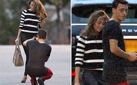 Mesut Ozil ngồi giữa phố pose ảnh cho bạn gái