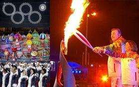 Chùm ảnh Sochi bừng sáng trong đêm khai mạc Olympic 
