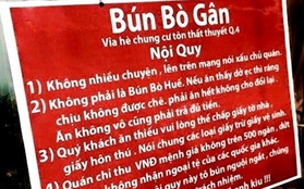 Phường trả lại bảng "nội quy lạ" cho quán bún bò gân