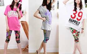 Nhí nhảnh với legging họa tiết