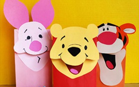 Làm rối gấu Pooh tặng nhóc em chơi trung thu