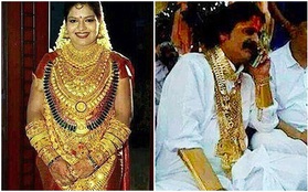 Hình ảnh cô dâu đeo số vàng trị giá hơn 13 tỷ đồng gây choáng