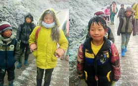 Xót xa hình ảnh những đứa trẻ "đóng băng" khi tới trường trong cái lạnh -5 độ C