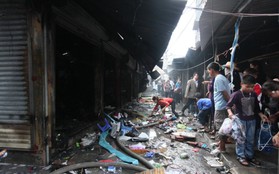 ​Cháy chợ Kinh Môn, nhiều gian hàng bị thiêu rụi