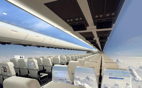 Máy bay trong suốt không cửa sổ cho phép hành khách ngắm nhìn bầu trời 