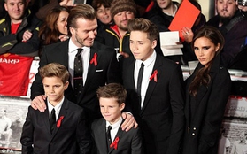 Beckham cùng 3 quý tử lịch lãm trên thảm đỏ