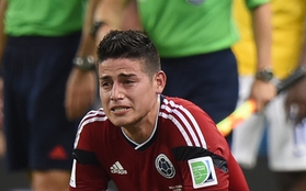 Hot boy World Cup James Rodriguez "khóc nhè" sau trận thua cay đắng