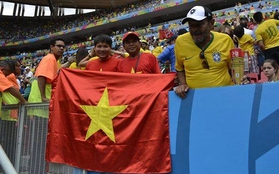 Fan bóng đá vẫy quốc kỳ Việt Nam trên SVĐ World Cup