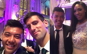 Lý Hoàng Nam cười rạng rỡ “tự sướng” cùng thần tượng Djokovic