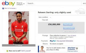 Fan Liverpool rao bán Raheem Sterling trên Ebay