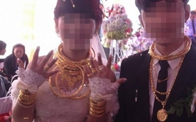 Cô dâu chú rể đeo đầy vàng trong đám cưới ở Hà Tĩnh 