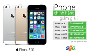 Giảm giá iPhone chính hãng cho FPT phân phối