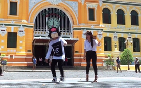 Hot girl Ngọc Thảo vô tư nhảy giữa đường phố Sài Gòn