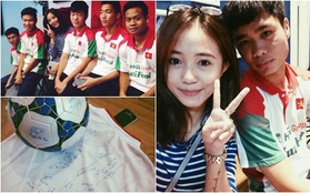 Sa Lim khoe ảnh chụp cùng Công Phượng và U19 Việt Nam