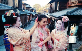 Ngô Thanh Vân diện kimono tận hưởng kì nghỉ ở Nhật dịp đầu năm mới